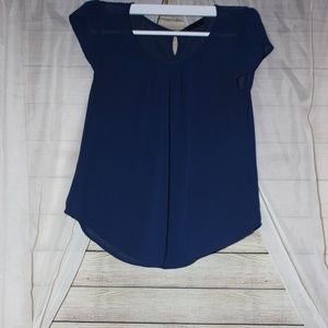 {MINE} Sheer Navy Blouse